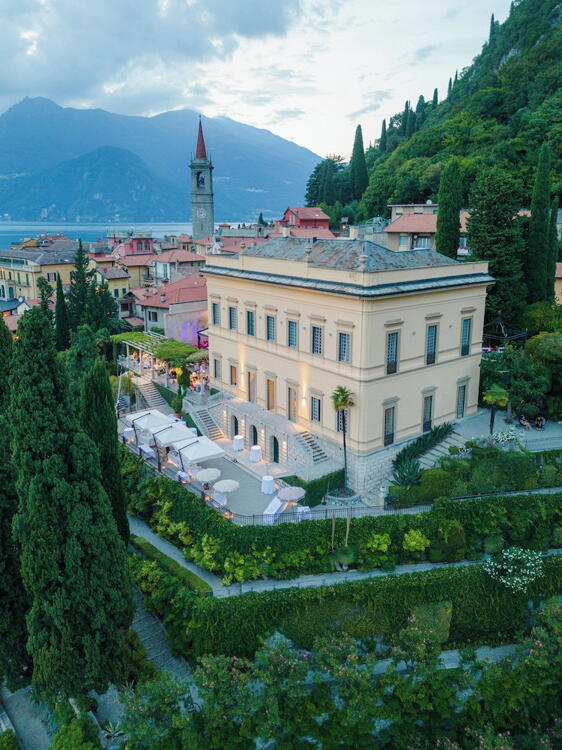 Historic Villa Cipressi terraces and Lake Como garden setting